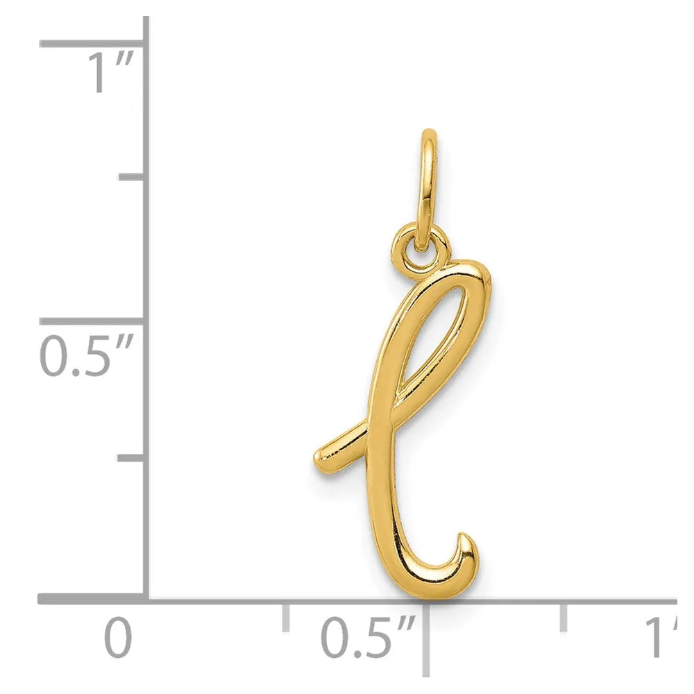 Gold Lowercase Initial "L" Pendant Model-YC1060