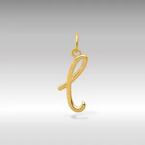Gold Lowercase Initial "L" Pendant Model-YC1060