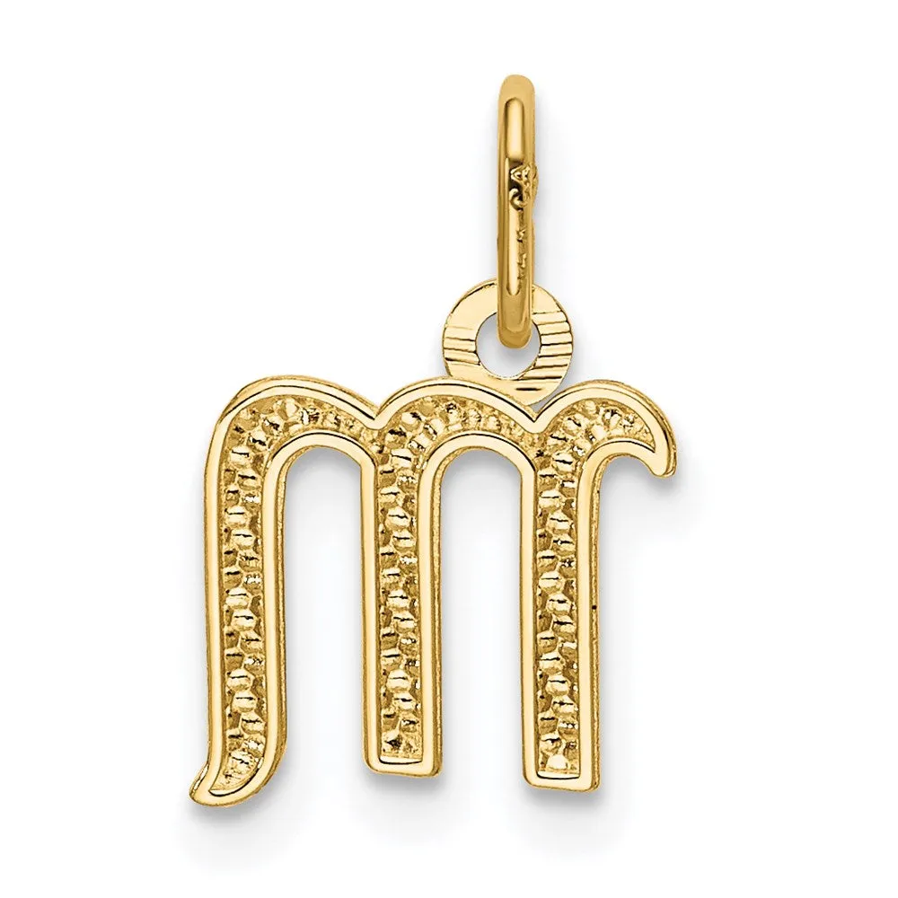 Gold Lowercase Initial "m" Pendant Model-YC1060