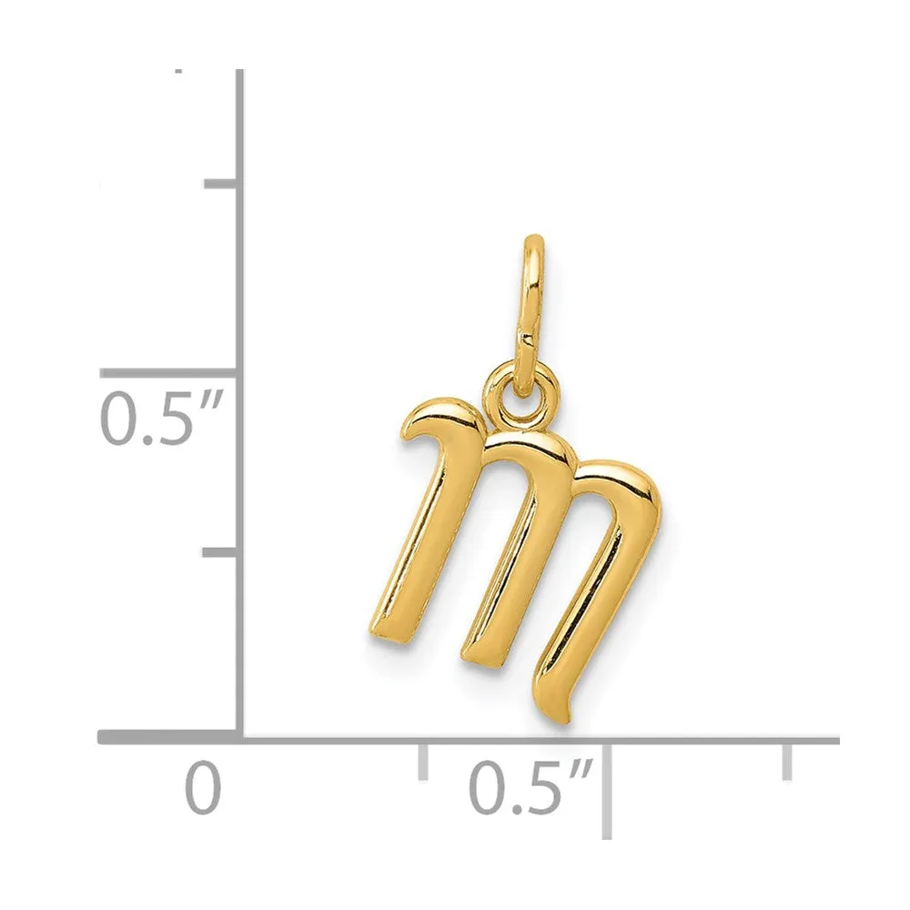Gold Lowercase Initial "m" Pendant Model-YC1060
