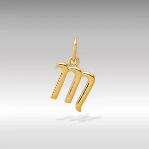 Gold Lowercase Initial "m" Pendant Model-YC1060