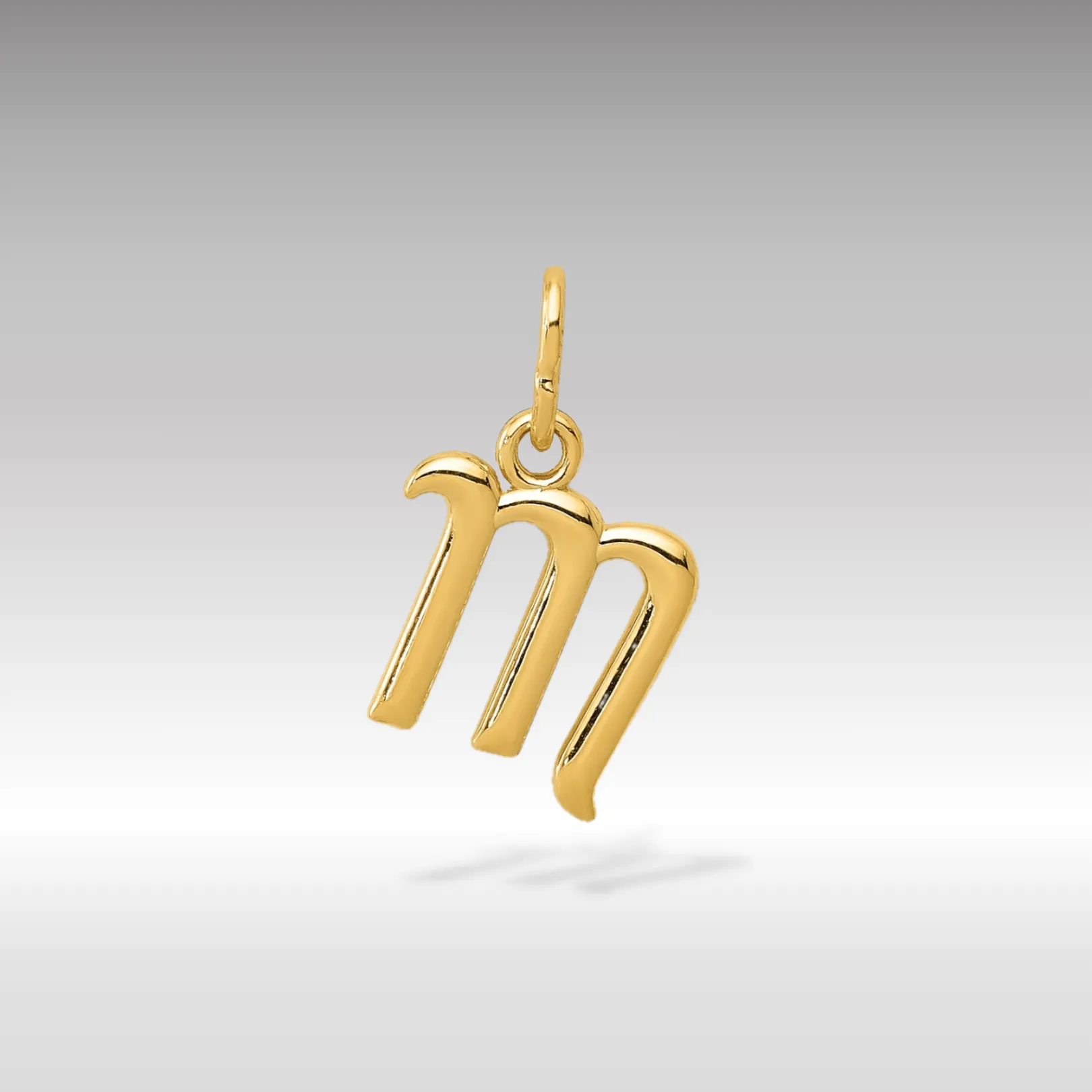 Gold Lowercase Initial "m" Pendant Model-YC1060