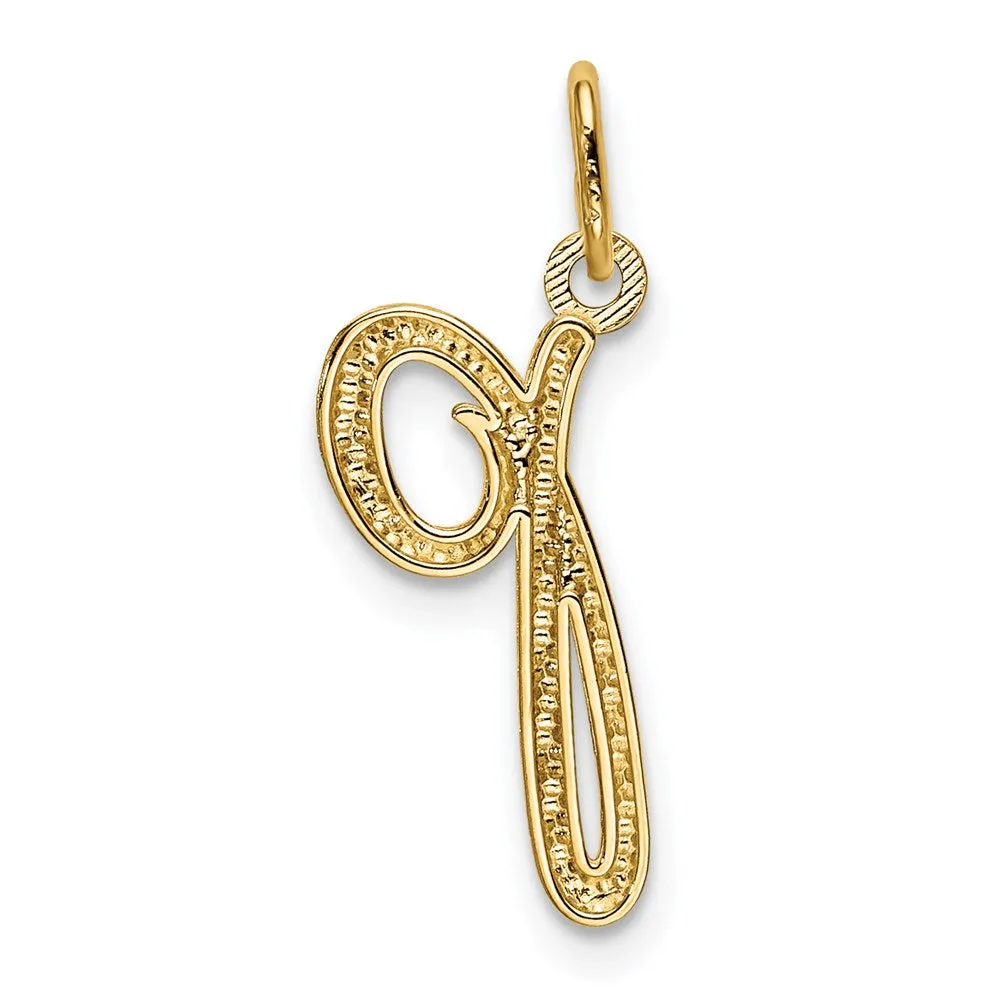 Gold Lowercase Initial "p" Pendant Model-YC1060