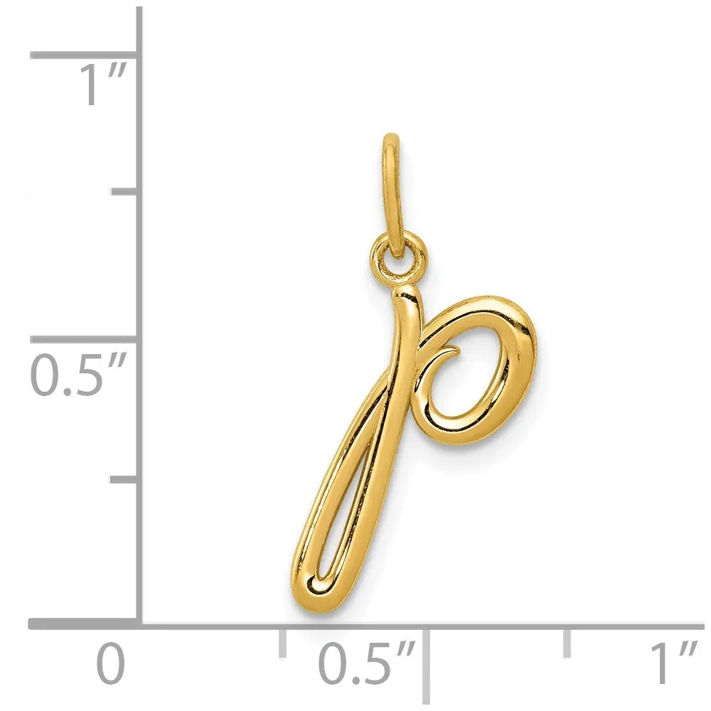 Gold Lowercase Initial "p" Pendant Model-YC1060