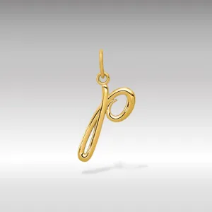 Gold Lowercase Initial "p" Pendant Model-YC1060