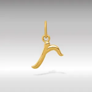 Gold Lowercase Initial "r" Pendant Model-YC1060