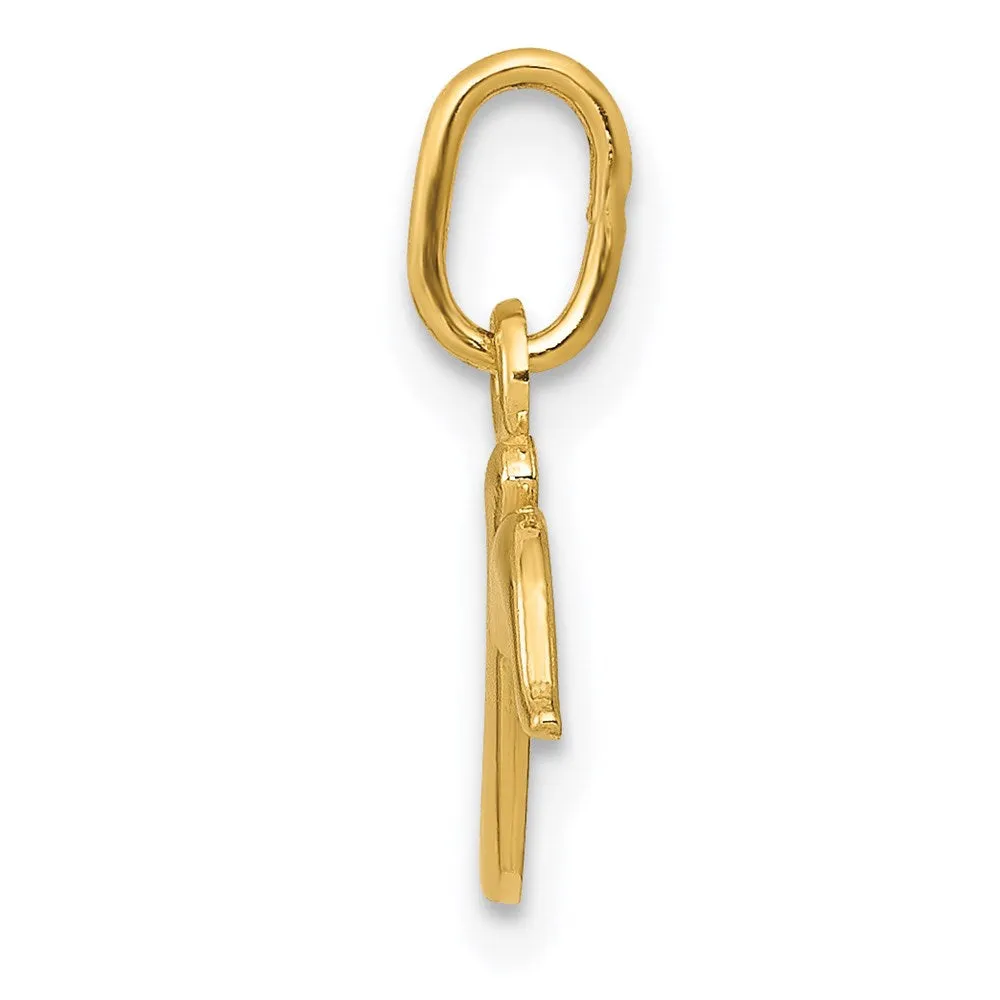 Gold Lowercase Initial "r" Pendant Model-YC1060