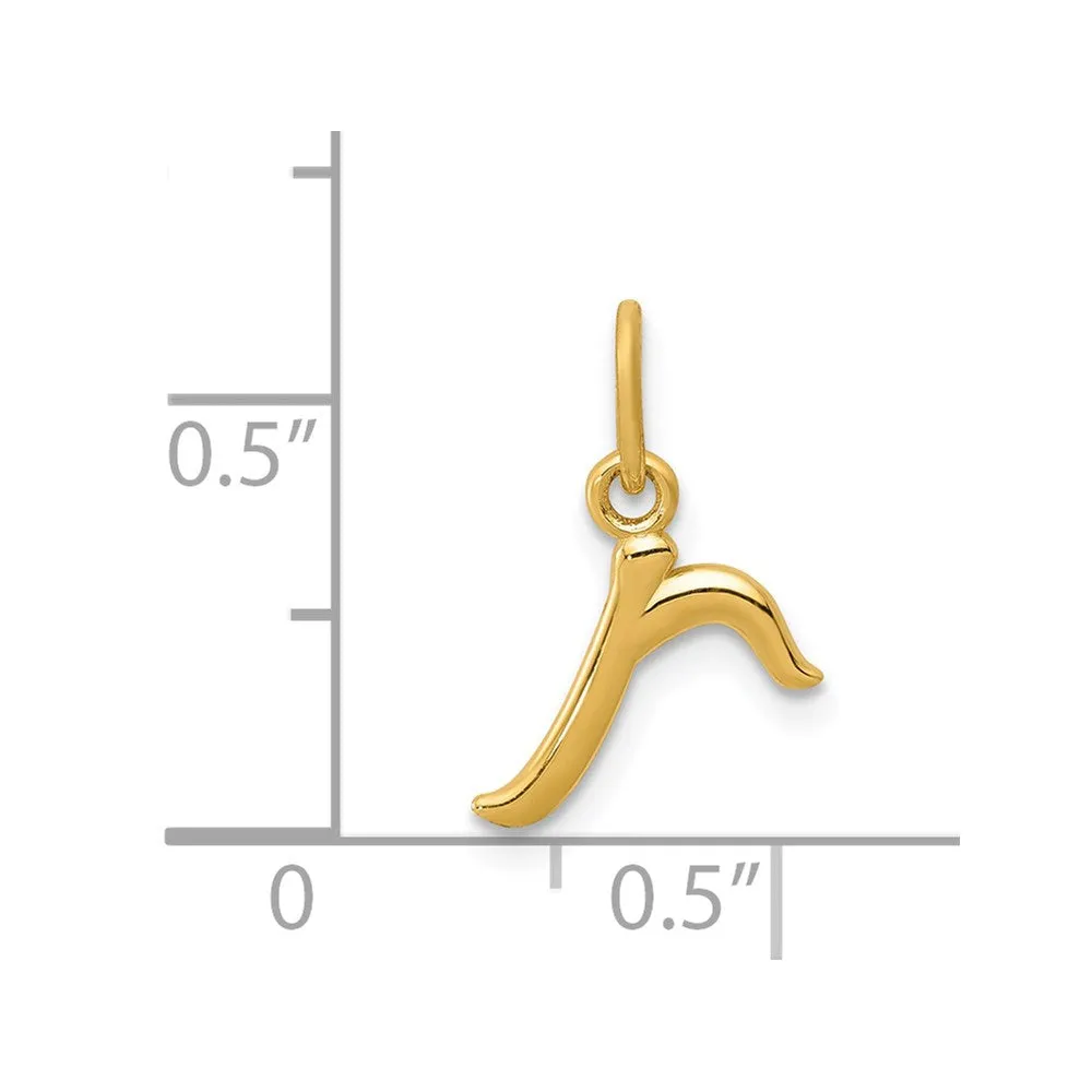 Gold Lowercase Initial "r" Pendant Model-YC1060