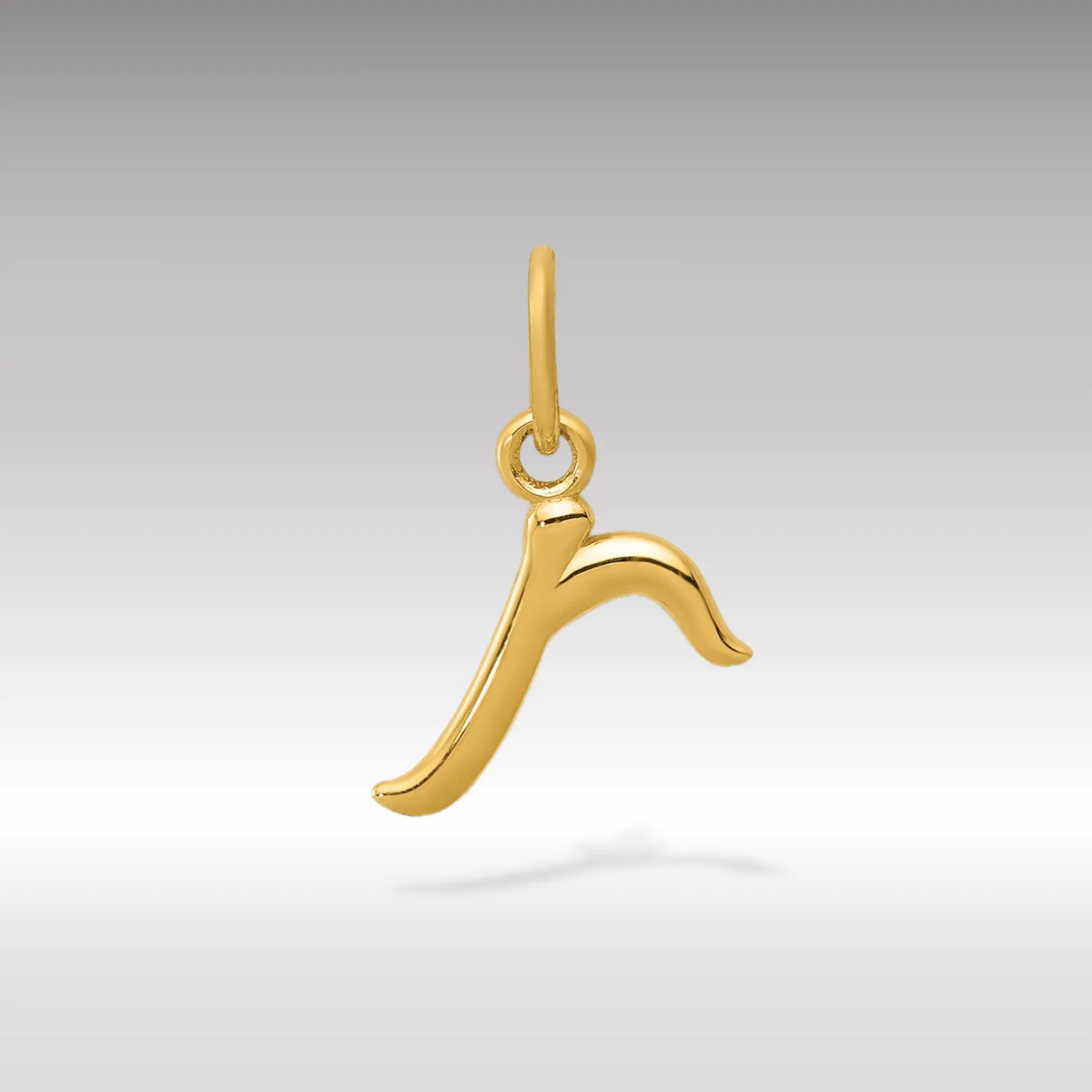 Gold Lowercase Initial "r" Pendant Model-YC1060
