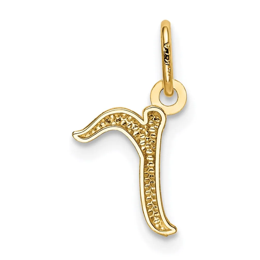 Gold Lowercase Initial "r" Pendant Model-YC1060
