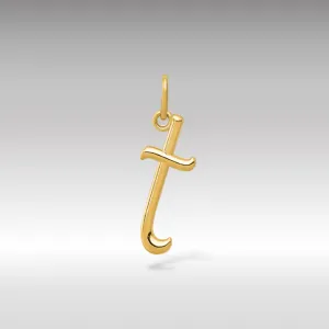 Gold Lowercase Initial "t" Pendant Model-YC1060
