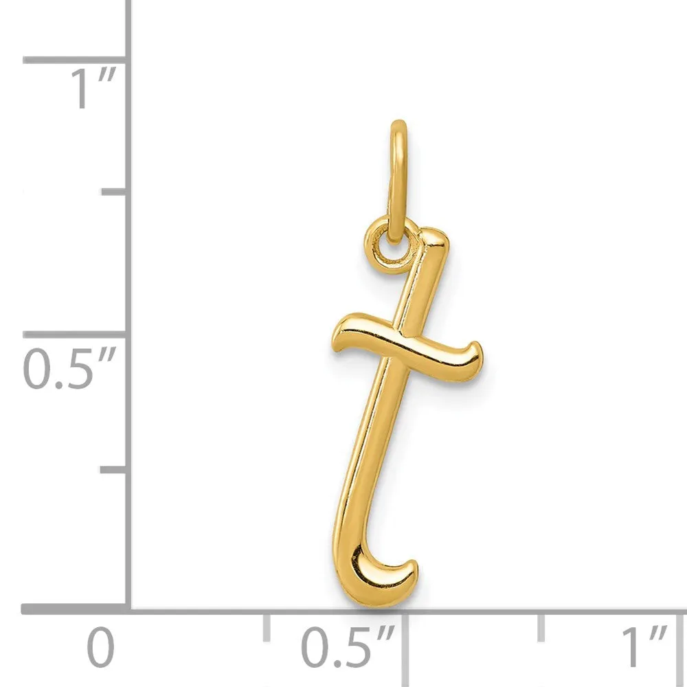 Gold Lowercase Initial "t" Pendant Model-YC1060