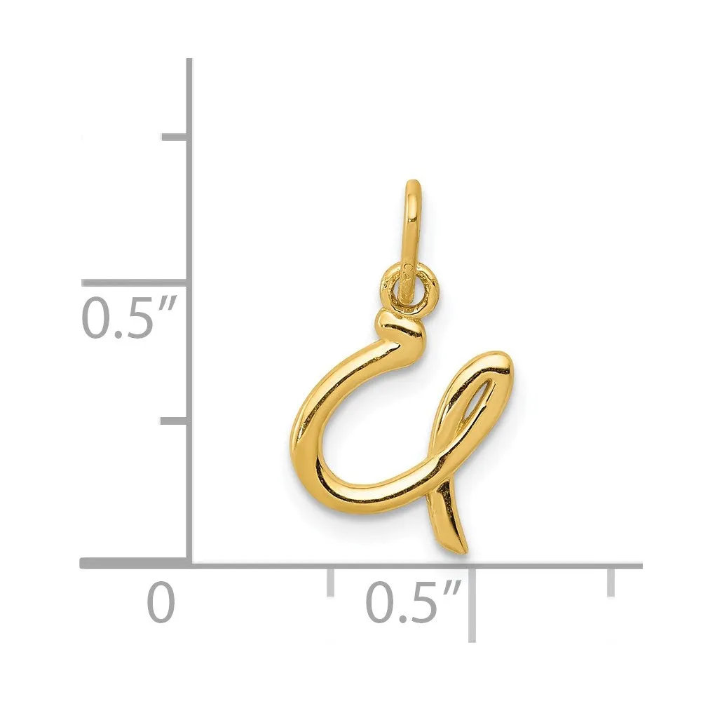 Gold Lowercase Initial "u" Pendant Model-YC1060