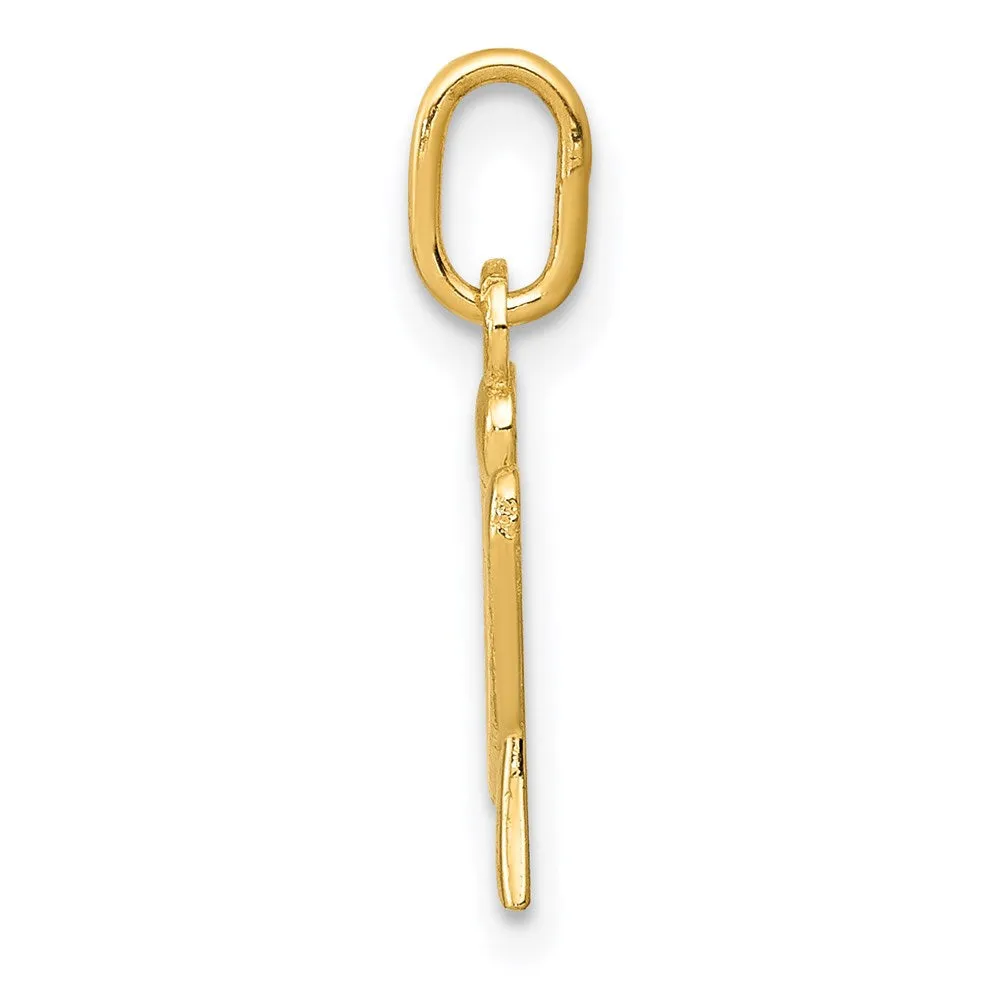Gold Lowercase Initial "u" Pendant Model-YC1060