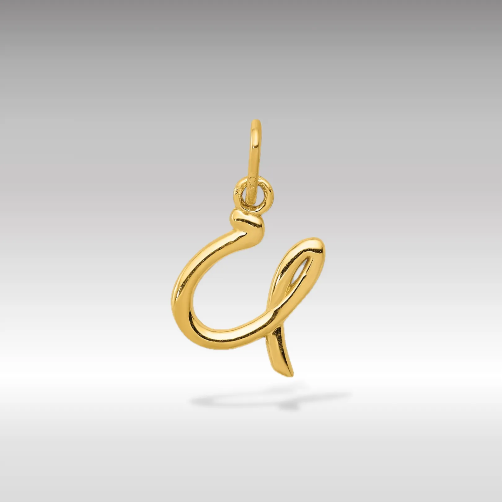 Gold Lowercase Initial "u" Pendant Model-YC1060