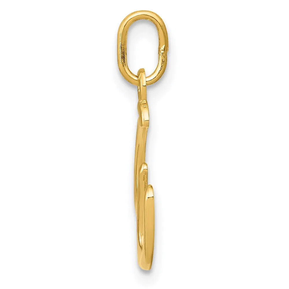 Gold Lowercase Initial "w" Pendant Model-YC1060