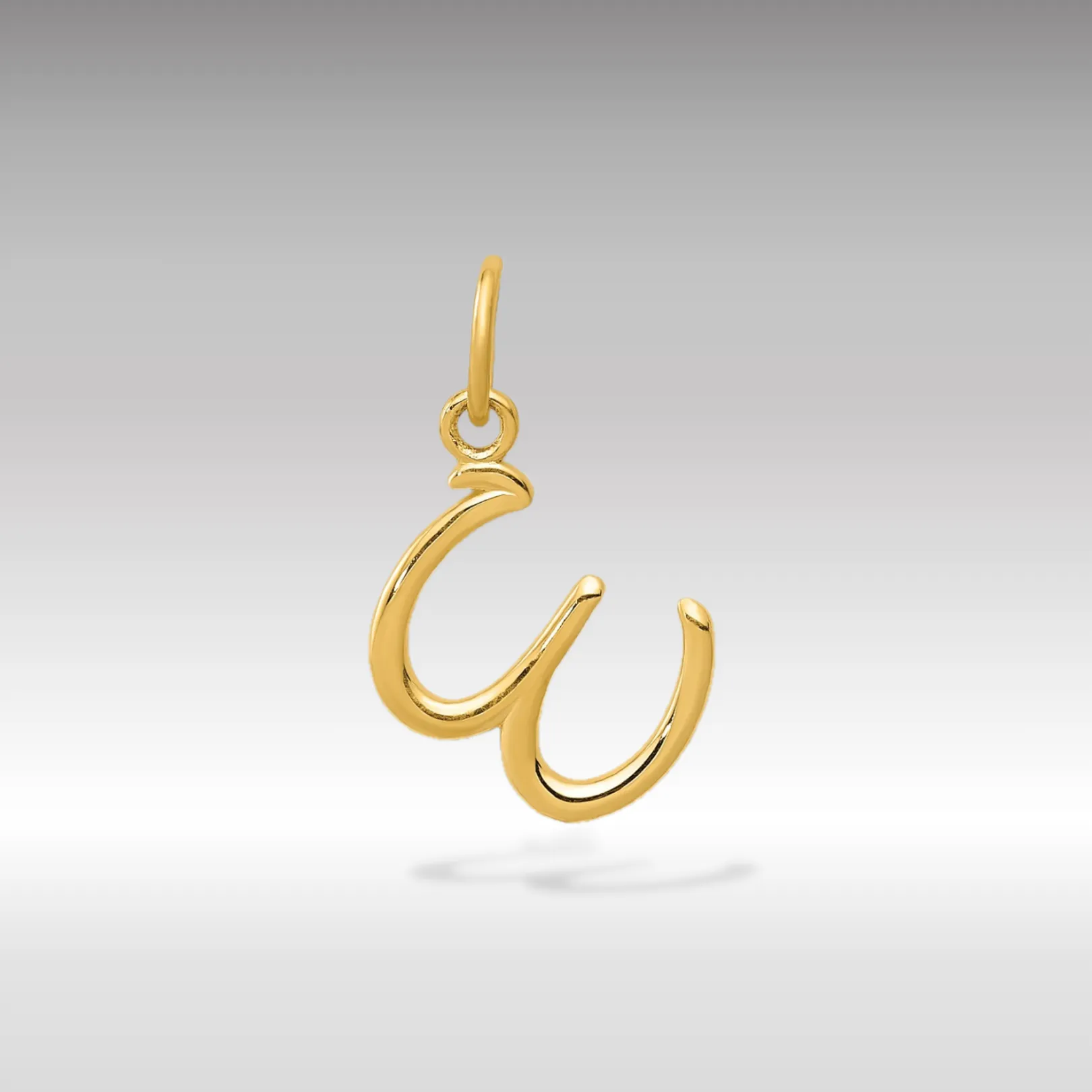 Gold Lowercase Initial "w" Pendant Model-YC1060