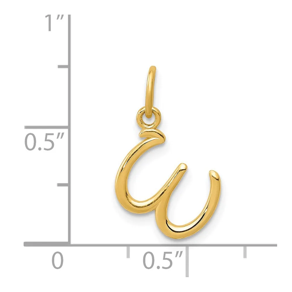 Gold Lowercase Initial "w" Pendant Model-YC1060
