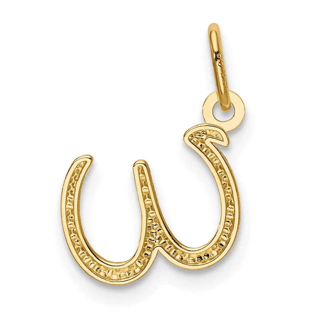 Gold Lowercase Initial "w" Pendant Model-YC1060