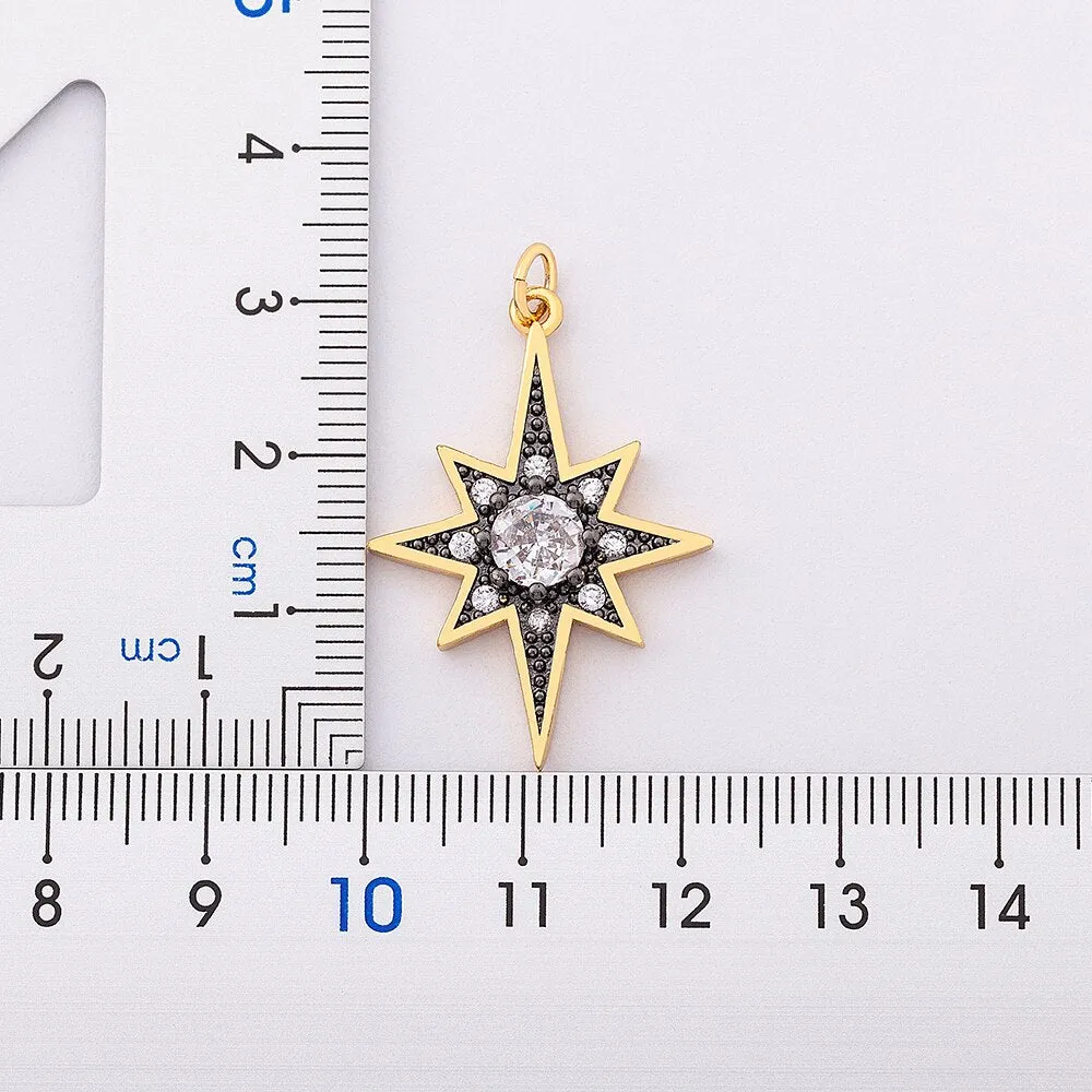 Gold Plated Japanese and Korean Style Eight-pointed Star Pendant