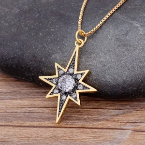 Gold Plated Japanese and Korean Style Eight-pointed Star Pendant