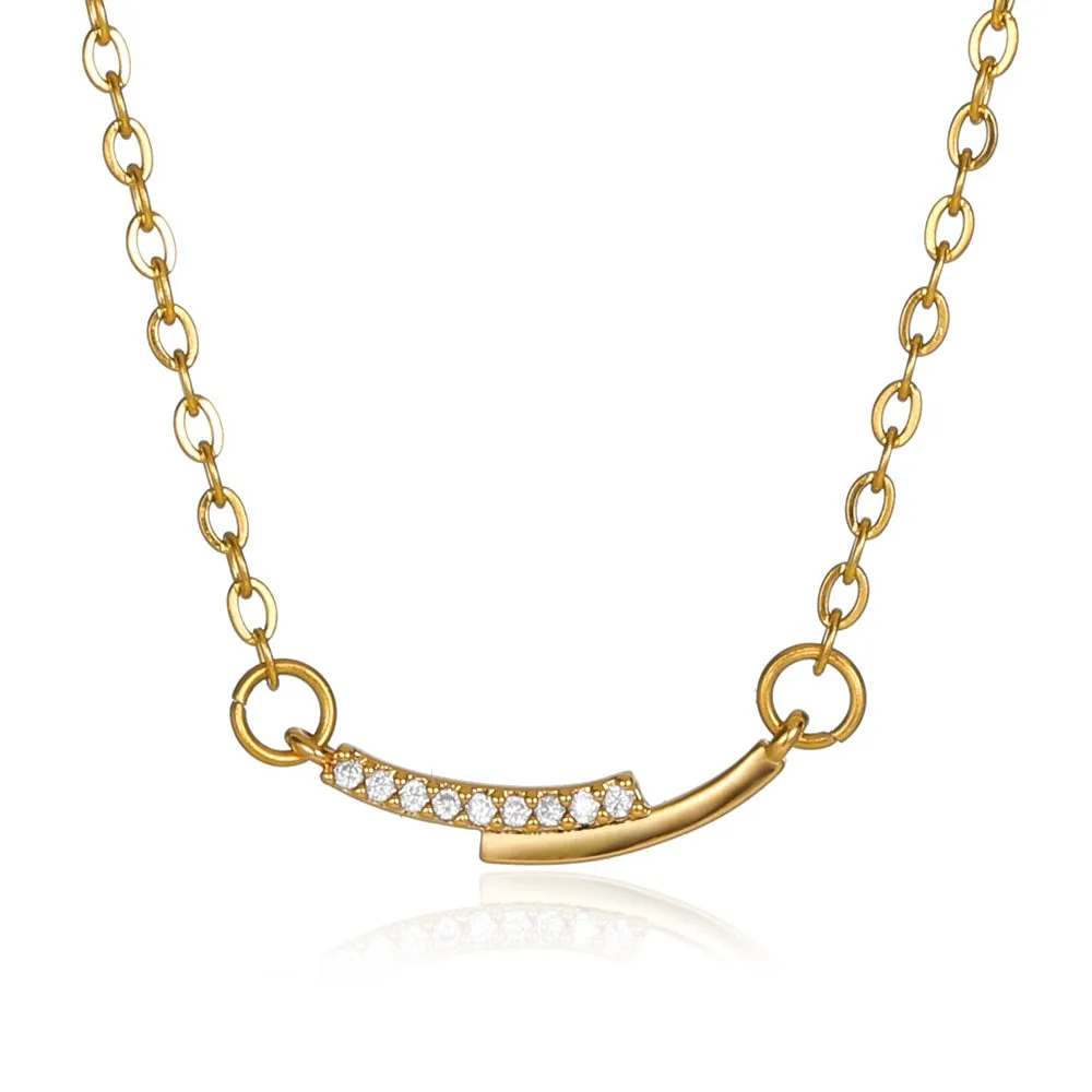 Golden Color Stainless Steel Chain Women's Necklace