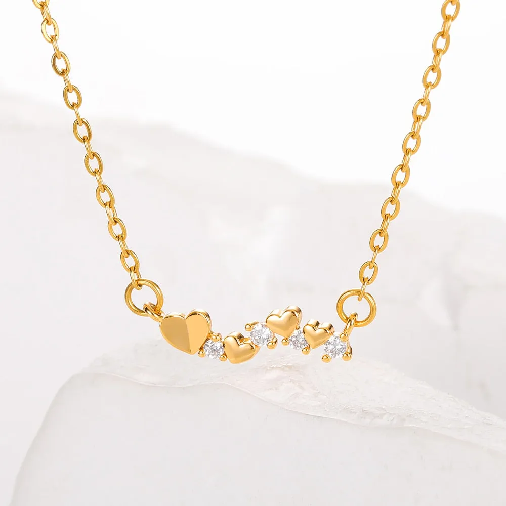 Golden Color Stainless Steel Chain Women's Necklace