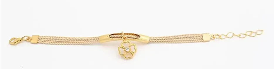 Golden Key Charm Bracelet (Set of 3)