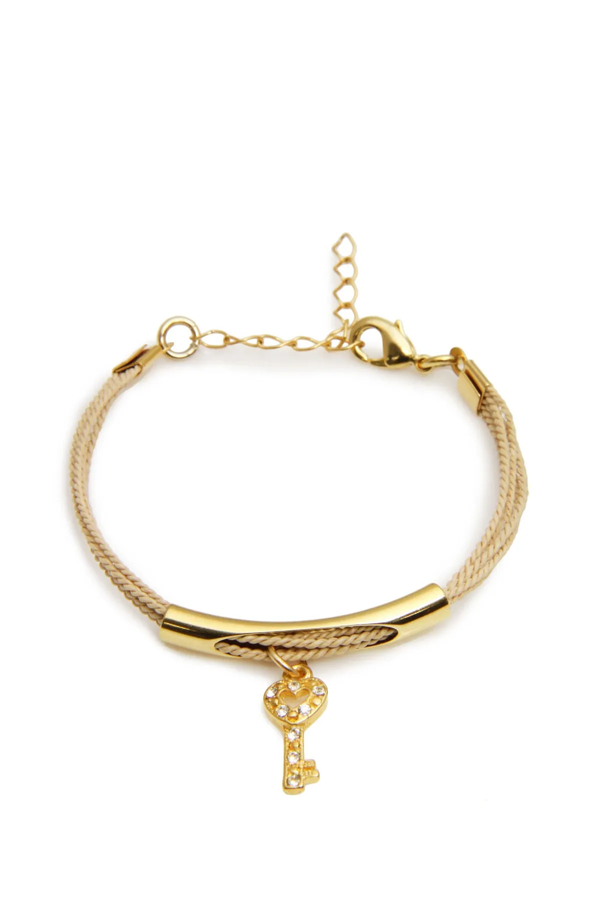 Golden Key Charm Bracelet (Set of 3)