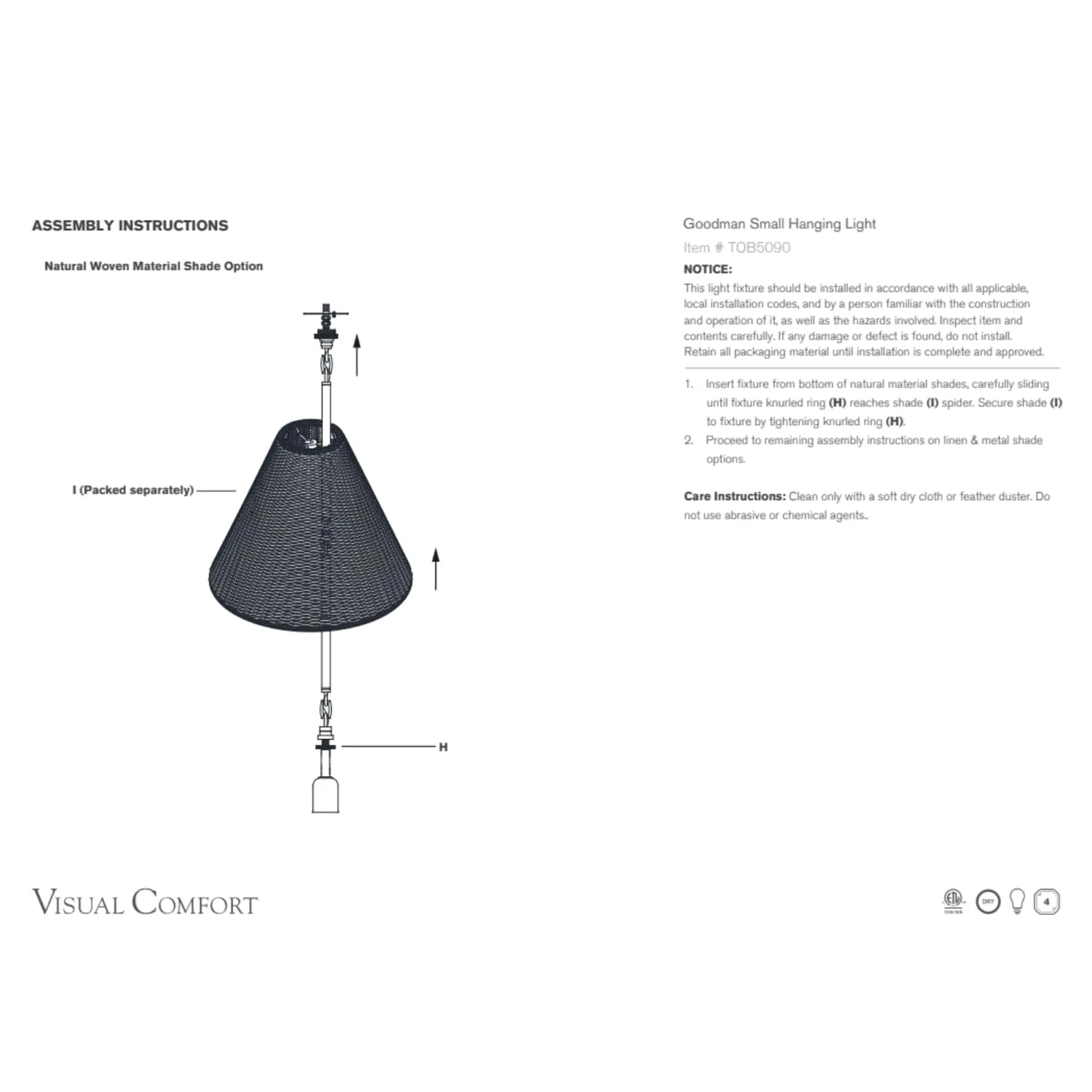 Goodman Small Hanging Light
