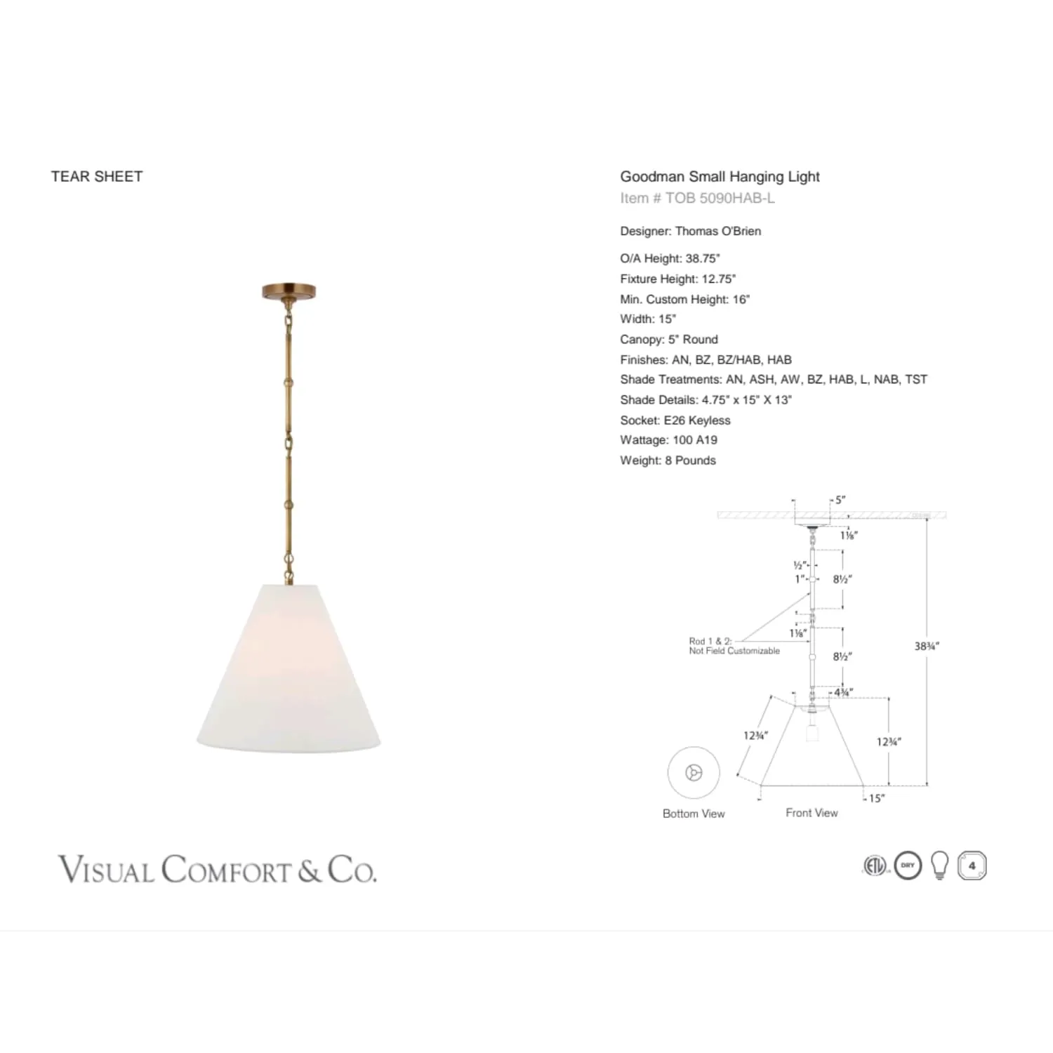 Goodman Small Hanging Light