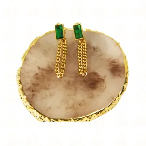 Green Zircon earrings dangle for a Glamorous Look