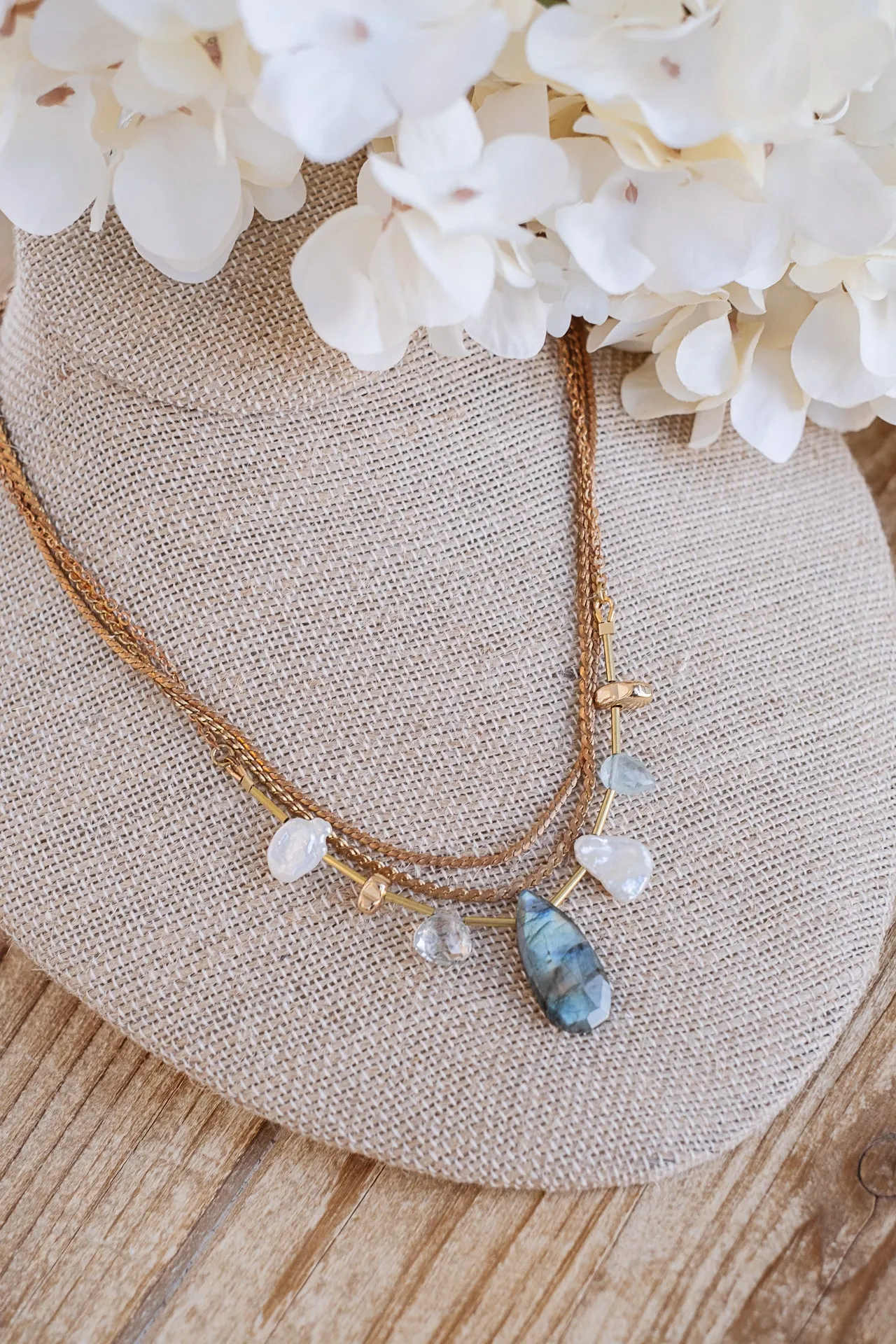 Hailey Gerrits Classic Seda Necklace Labradorite N04LB