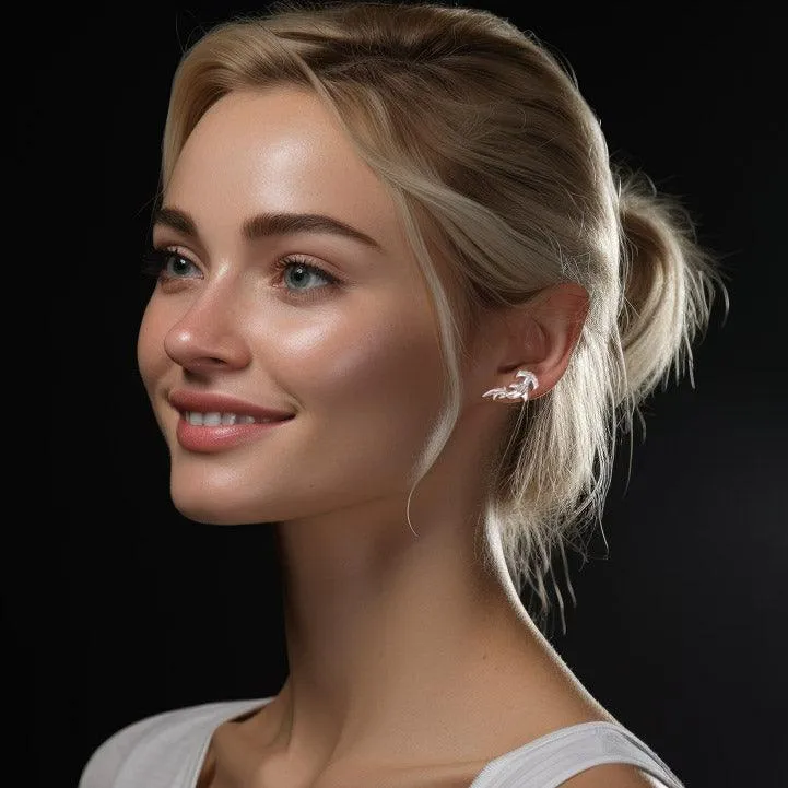 Hammerhead Shark Silver Post Earrings by Peter Stone