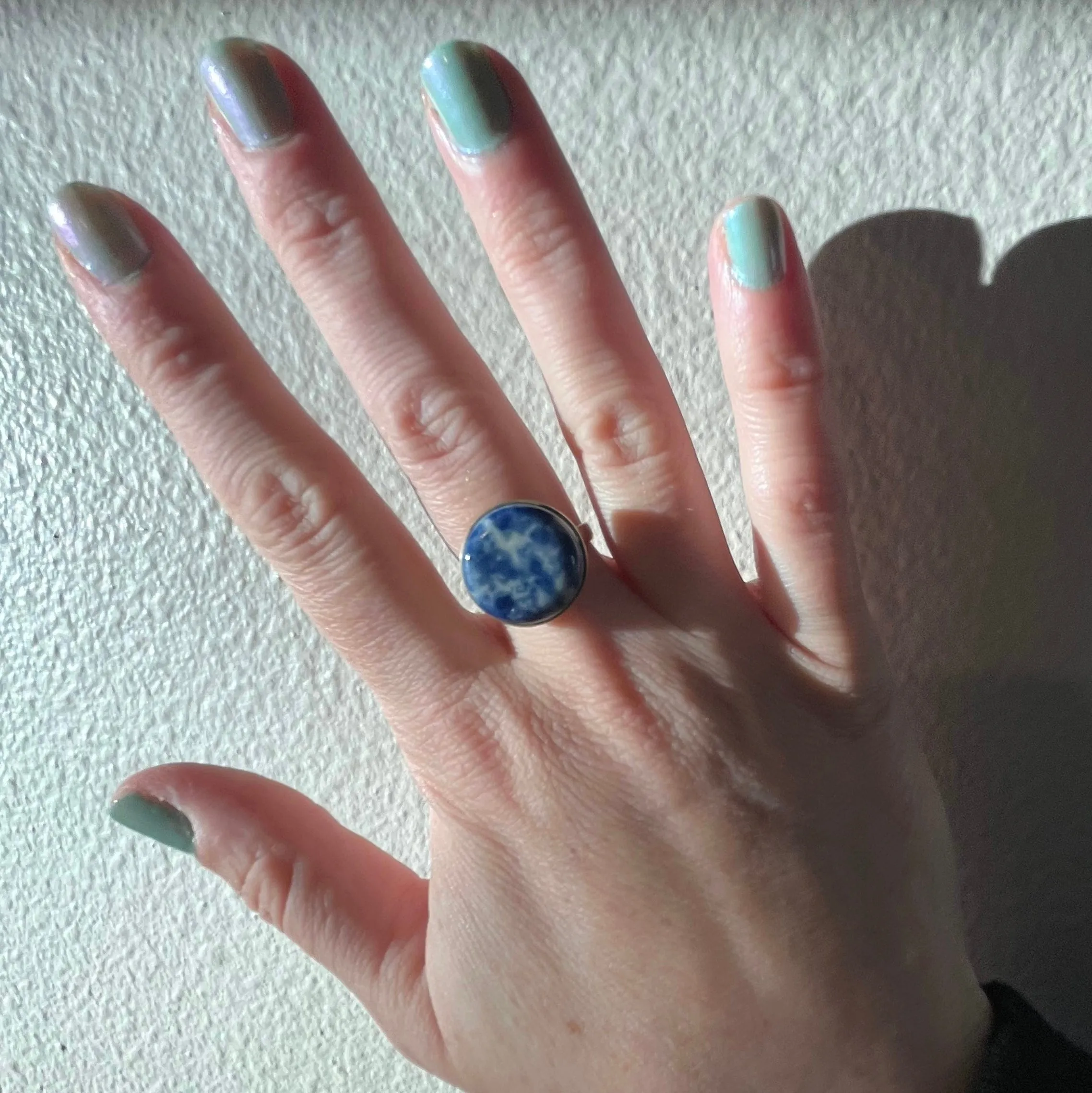Handmade Ceramic Blue Ring