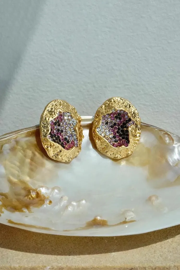 Handmade Designer Stud Rhinestone Earrings