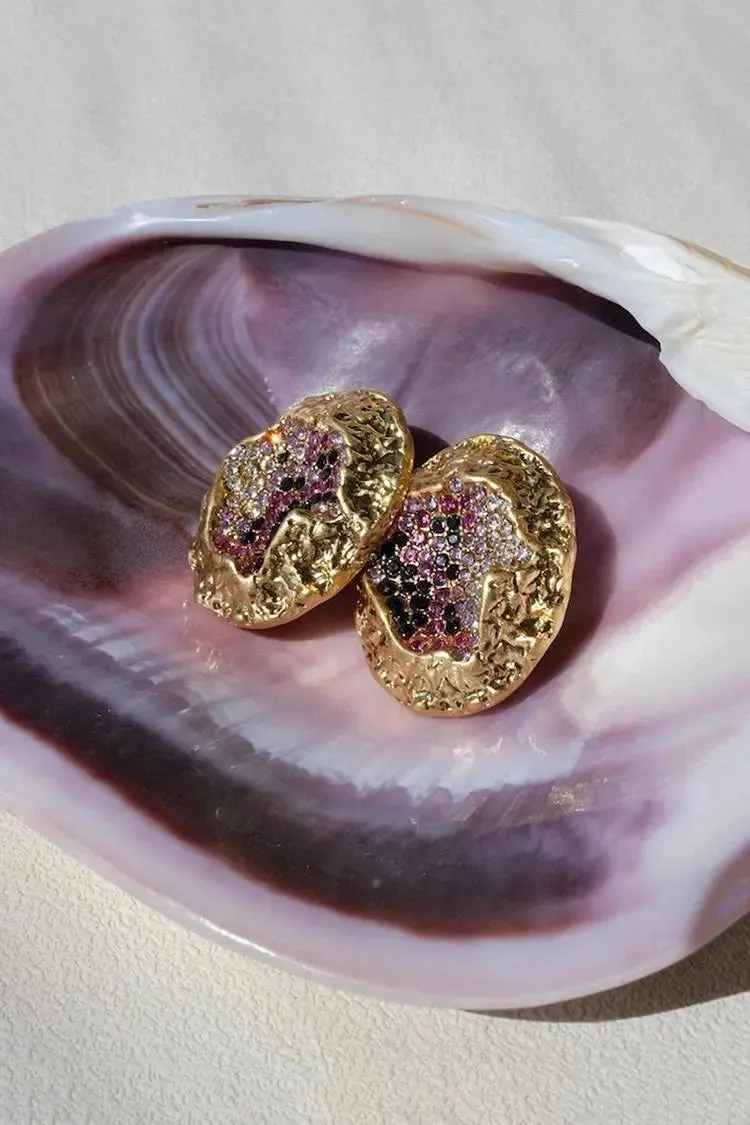 Handmade Designer Stud Rhinestone Earrings