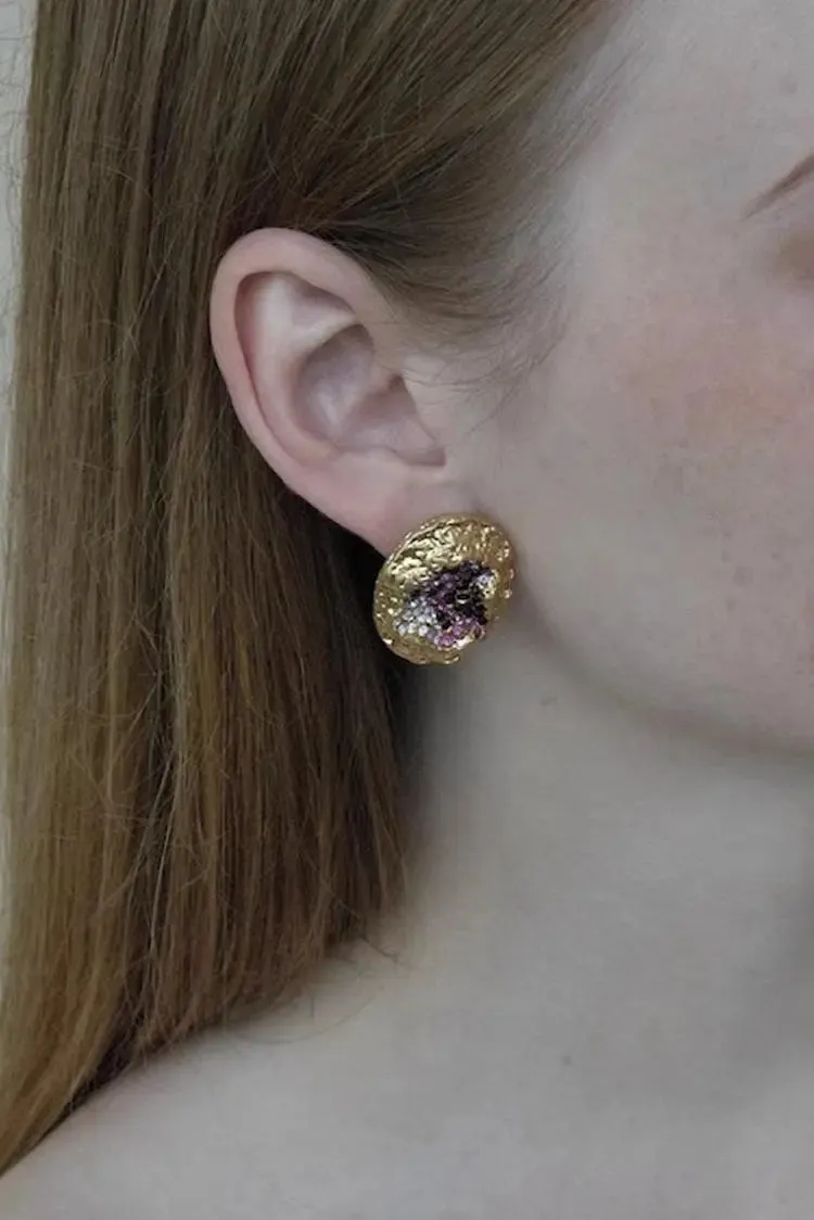 Handmade Designer Stud Rhinestone Earrings