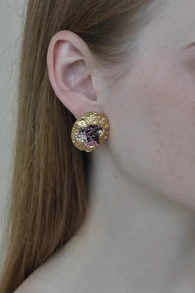Handmade Designer Stud Rhinestone Earrings