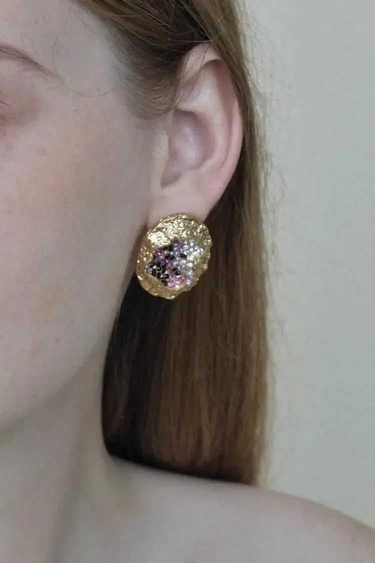 Handmade Designer Stud Rhinestone Earrings