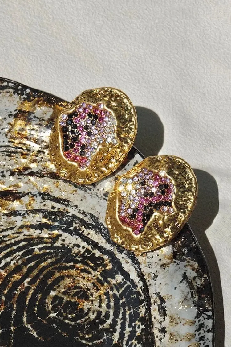Handmade Designer Stud Rhinestone Earrings