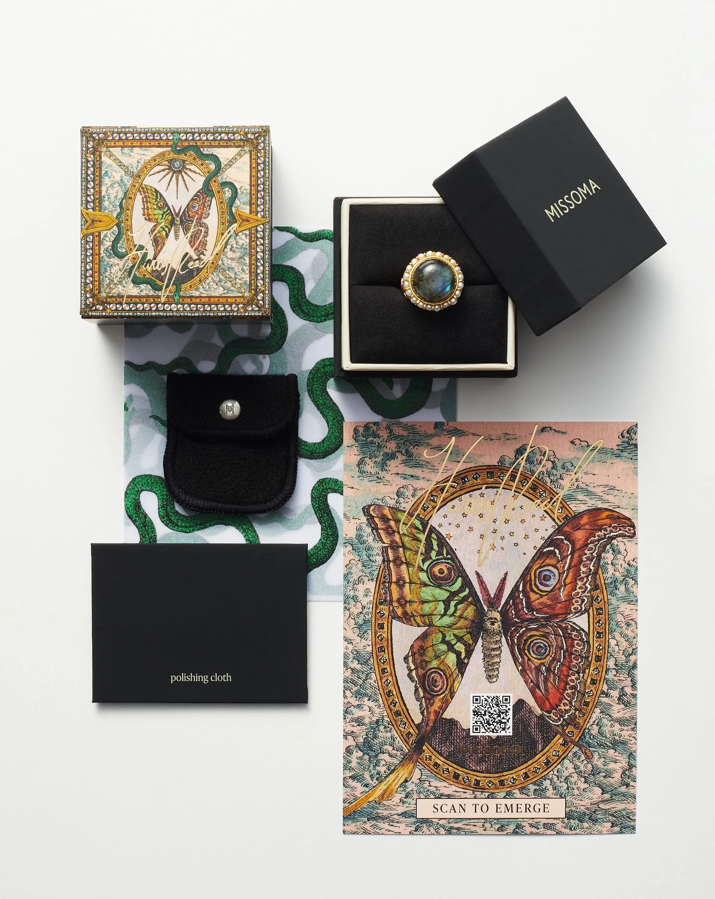 Harris Reed Openness Ring | 18ct Gold Vermeil/Black Onyx