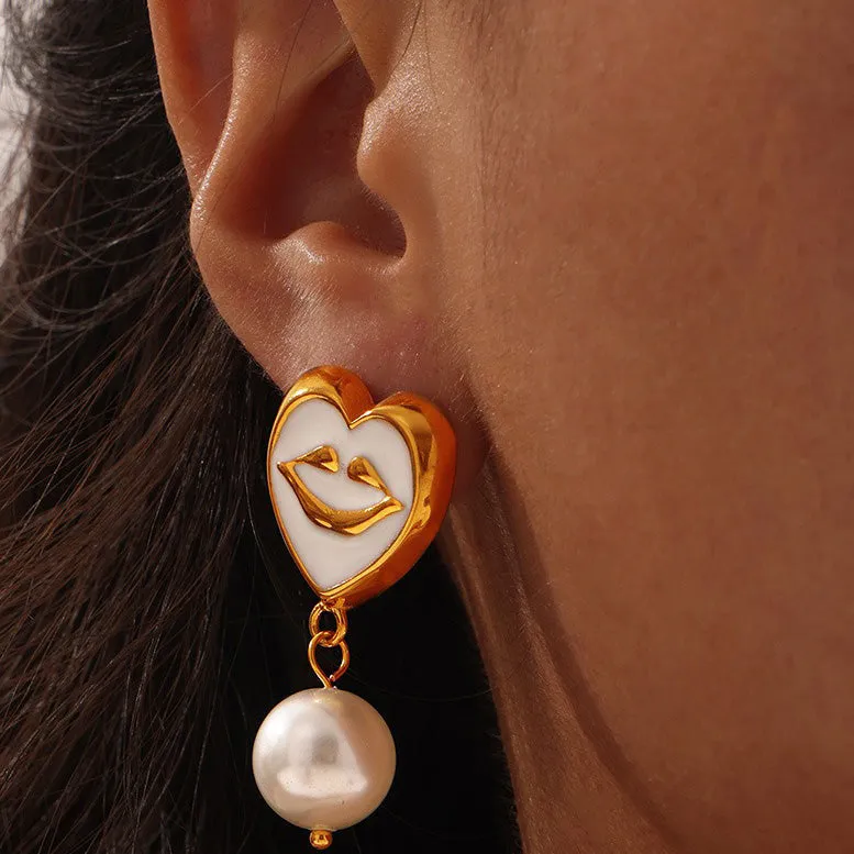 Heart Drop Earrings