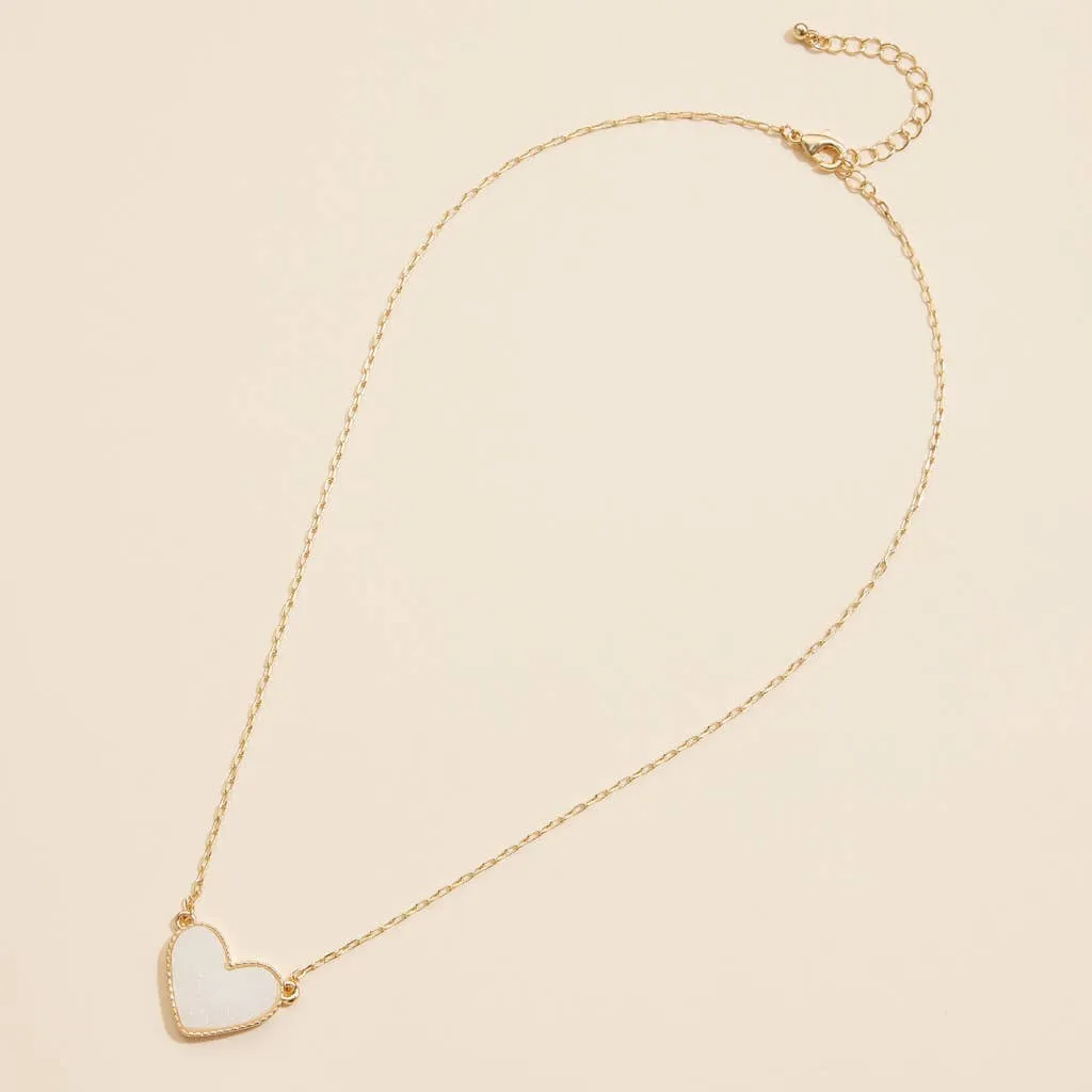 Heart in a Daze Red Druzy Necklace