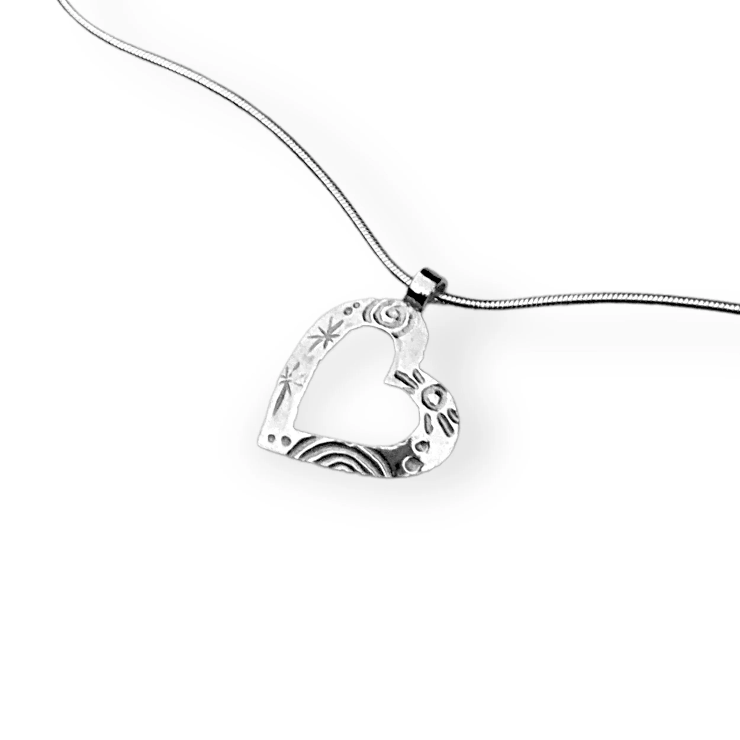 Heaven | Sterling Silver Heart Pendant Medium