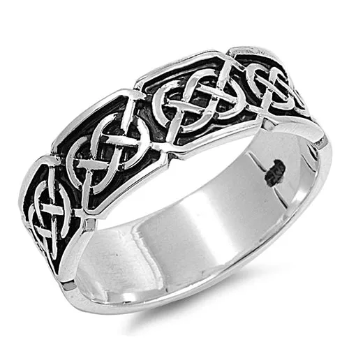 His Hers Wedding Sterling Silver Wedding Band Engagement Ring Set