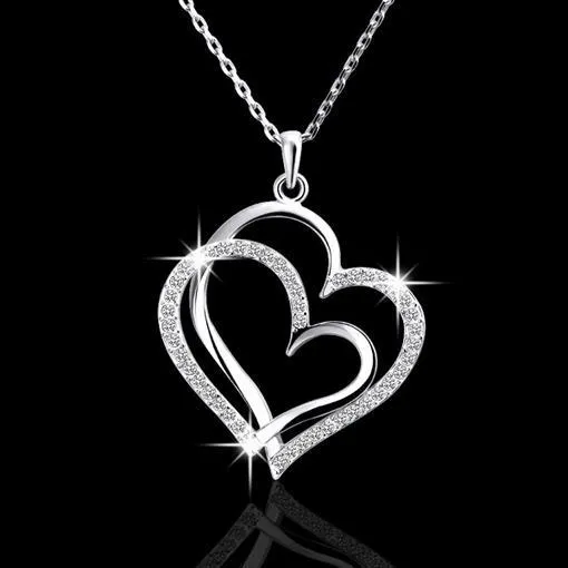 Hollow Out Heart Pendant Necklace For Women