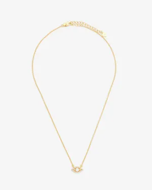 Iced Opal Mini Evil Eye Necklace - Gold