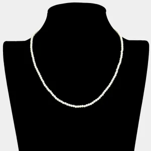 iLLASPARKZ Gold Dipped Brass Metal 3mm Pearl Necklace