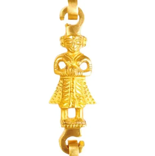 Indian Art Villa Brass Jhula Chain Horse, Parrot, Men Guard, Peacock,  Rudraksh Design, 193.55 cm Each, Set of 4